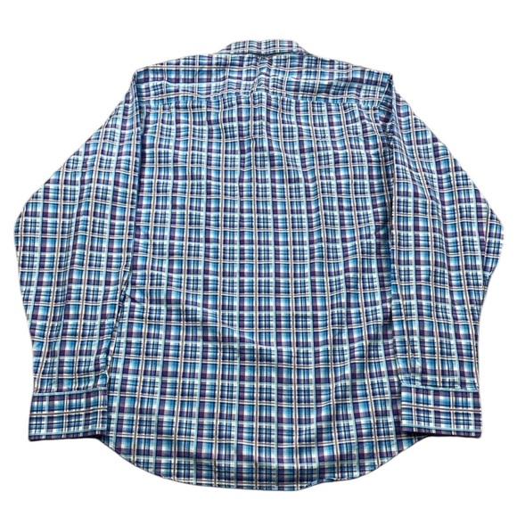 Bugatchi Uomo Mens Multicolored Madras Plaid Long Sleeve Button Down Shirt XL - Picture 6 of 12